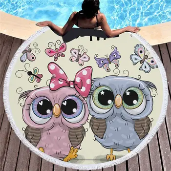 Owl Cartoon Printed Round Beach Towel Microfiber Cute Animal with tassel Bath mat Large Washable 150cm Picnic Yoga Mat 90009 
Owl Cartoon Printed Round Beach Towel Microfiber Cute Animal with tassel Bath mat Large Washable 150cm Picnic Yoga Mat 90009
