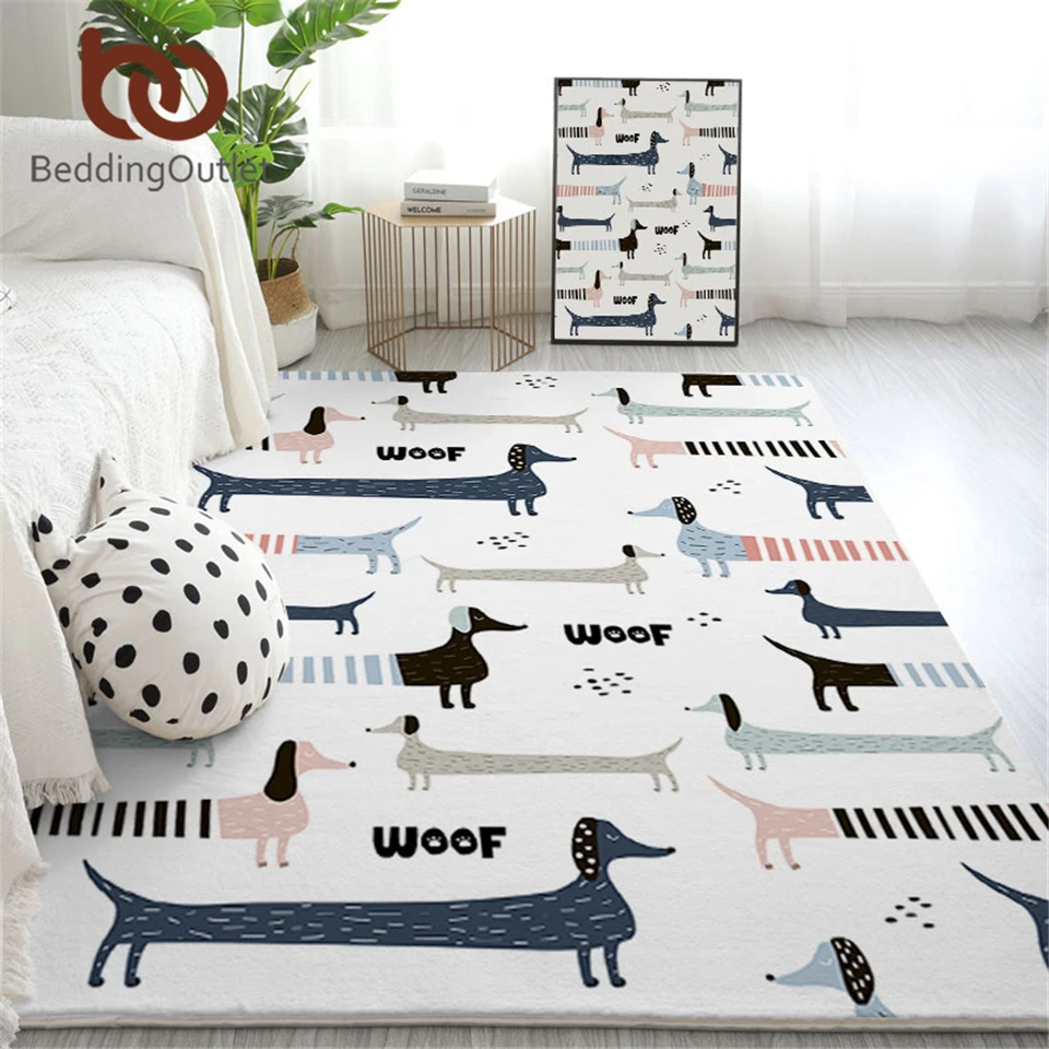 

BeddingOutlet Dachshund Large Carpets for Living Room Cute Dog Kids Play Floor Mat Cartoon Animals Area Rug 152x244cm Dropship