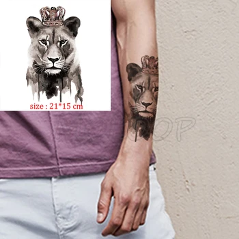 Fake tattoo lion king crown waterproof temporary tatoo sticker big cat animal body art flash tatto for kid boy man girl 
Fake tattoo lion king crown waterproof temporary tatoo sticker big cat animal body art flash tatto for kid boy man girl
