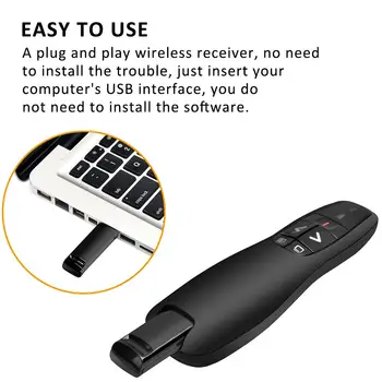 RLP400 2.4G Wireless PPT Pointer Power Laserte Point Clicker Presenter Remo for projection presentation speech
RLP400 2.4G Wireless PPT Pointer Power Laserte Point Clicker Presenter Remo for projection presentation speech