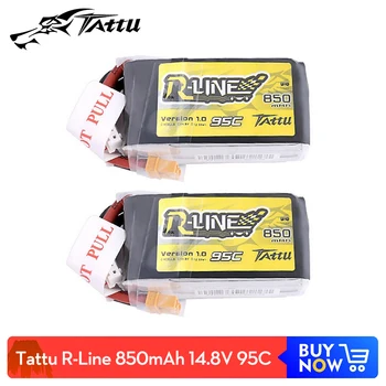 Tattu R-Line 1.0 LiPo 850mAh 14.8V 95C 4S1P Lipo Battery Pack With XT60 Plug for RC FPV Racing Drone Quadcopter
Tattu R-Line 1.0 LiPo 850mAh 14.8V 95C 4S1P Lipo Battery Pack With XT60 Plug for RC FPV Racing Drone Quadcopter
