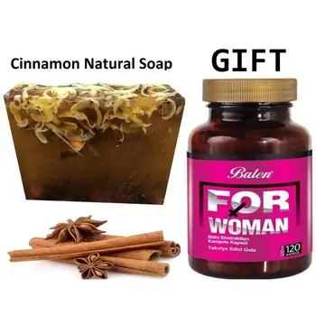 Anti Acne Cinnamon Natural Handmade Soaps 100 gr+Gift Food Supplement For WOMAN Health Female regulate oestrogen level 120 Capsl 
Anti Acne Cinnamon Natural Handmade Soaps 100 gr+Gift Food Supplement For WOMAN Health Female regulate oestrogen level 120 Capsl