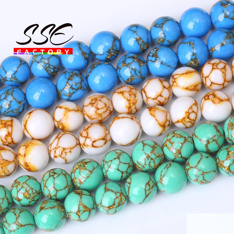 Spun Gold Howlite Turquoises Stone Beads Round Loose Beads For Jewelry Making DIY Bracelets Necklaces Accessories 4 6 8 10 12mm
Spun Gold Howlite Turquoises Stone Beads Round Loose Beads For Jewelry Making DIY Bracelets Necklaces Accessories 4 6 8 10 12mm