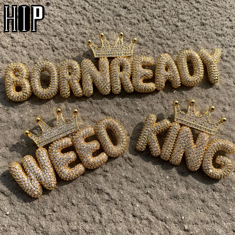 Hip Hop Iced Out Crown Bubble Letters Custom Name Cubic Zircon Chain Pendants & Necklaces For Men Jewelry
Hip Hop Iced Out Crown Bubble Letters Custom Name Cubic Zircon Chain Pendants & Necklaces For Men Jewelry