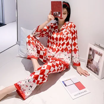 Spring and Autumn New Red Tracksuit Korean Version of the Sweet Girl Long-Sleeved Kit Ice Silk Thin Fashion Lingerie
Spring and Autumn New Red Tracksuit Korean Version of the Sweet Girl Long-Sleeved Kit Ice Silk Thin Fashion Lingerie