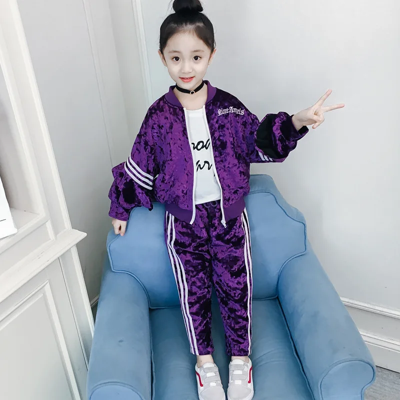 Girls Fashion Gold Velvet Clothing Sets Children's Spring Fall Sports Suit 2019 Kids Spliced Tracksuit Jacket + Pants 2 Pcs
Girls Fashion Gold Velvet Clothing Sets Children's Spring Fall Sports Suit 2019 Kids Spliced Tracksuit Jacket + Pants 2 Pcs