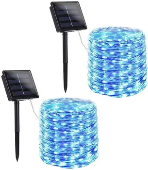 2 Pack Solar String Lights Outdoor 200 LED 8 Modes Solar Powered Waterproof Copper Wire Fairy Lights for Home Garden Party Blue
2 Pack Solar String Lights Outdoor 200 LED 8 Modes Solar Powered Waterproof Copper Wire Fairy Lights for Home Garden Party Blue