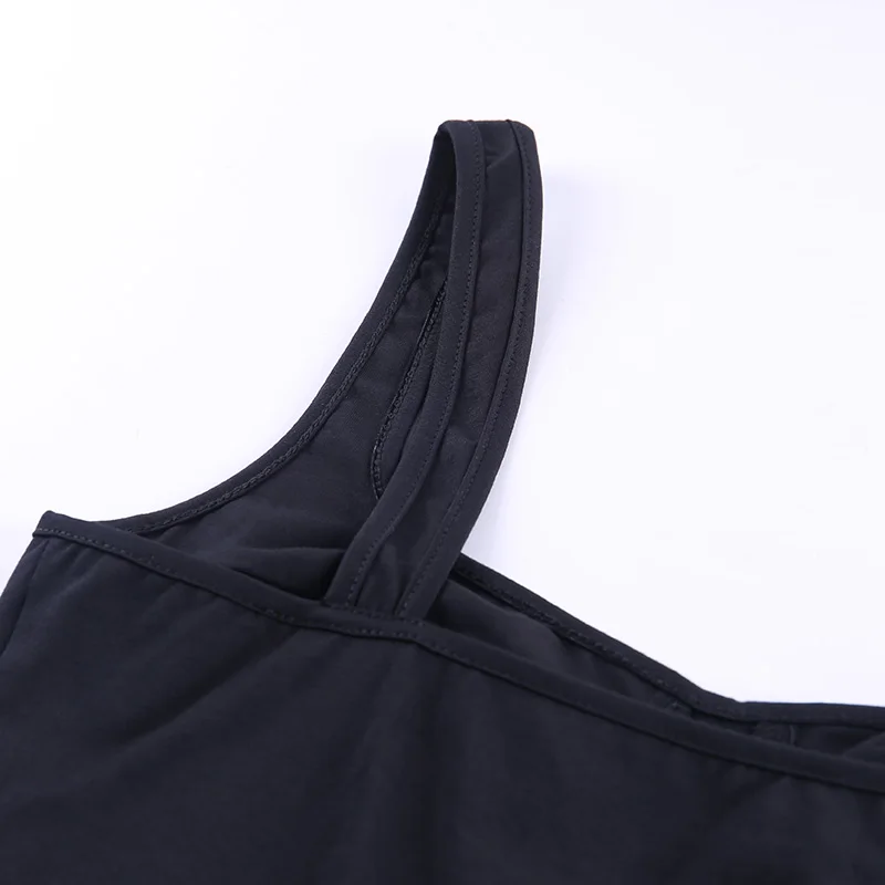Evenworse Sexy Slim Suspenders Sleeveless Spaghetti Jumpsuit 2020 Summer Women Black Tops Solid Street Casual Fashion Bodysuit