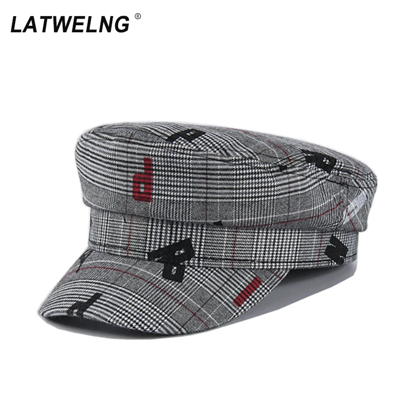 New Fashion Women Letters Military Caps Retro Striped Octogonal Caps Autumn Winter Hip-hop Newsboy Caps European And American Style Literary Flat Cap
New Fashion Women Letters Military Caps Retro Striped Octogonal Caps Autumn Winter Hip-hop Newsboy Caps European And American Style Literary Flat Cap