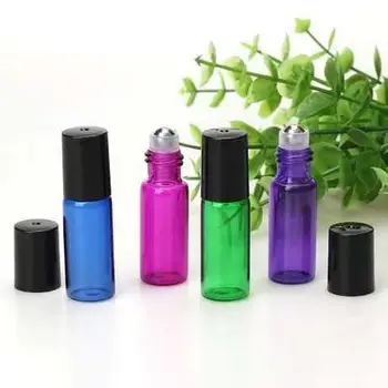 

1ml 2ml 3ml 5ml 10ml Amber Perfume Glass Roll on Bottle with Glass/Metal Ball Brown Roller Essential Oil Vials with spray cap