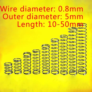 20pcs compression spring wire diameter 0.8mm outer diameter 5mm Stainless Steel Micro Small Compression spring length 10mm-50mm
20pcs compression spring wire diameter 0.8mm outer diameter 5mm Stainless Steel Micro Small Compression spring length 10mm-50mm