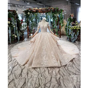 BGW HT42210 Long Sleeves Lace Wedding Dress With Train V-neck Open Back Puffy Ruffle Wedding Gowns Heavy Handmade Robe De Mariee
BGW HT42210 Long Sleeves Lace Wedding Dress With Train V-neck Open Back Puffy Ruffle Wedding Gowns Heavy Handmade Robe De Mariee