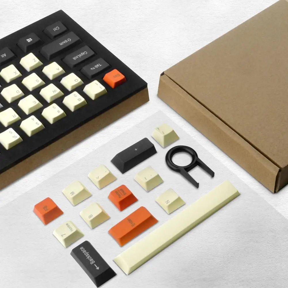 Havit игровая механическая клавиатура PBT Pudding Keycaps DIY для геймеров черно белый
