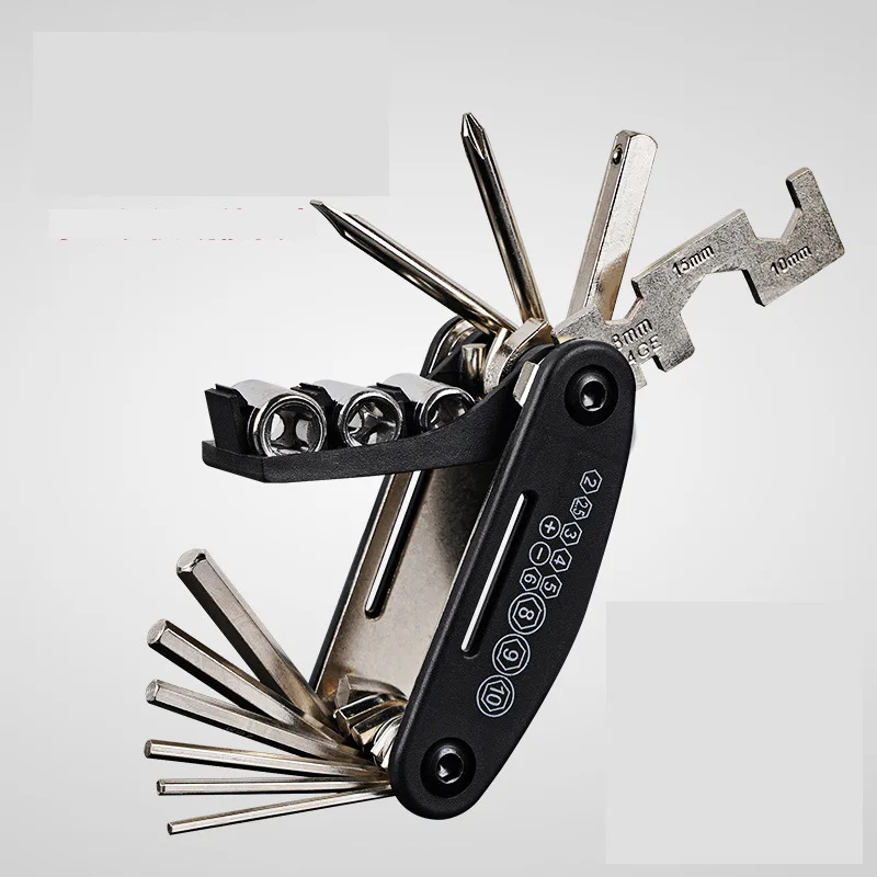 Inflator Cylinder Wrench multi-function 16 In 1 Tools Sets Mountain Bike Repair Tool Kit Hex Spoke Mountain Cycle Screwdriver
Inflator Cylinder Wrench multi-function 16 In 1 Tools Sets Mountain Bike Repair Tool Kit Hex Spoke Mountain Cycle Screwdriver