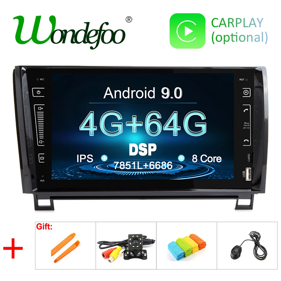 DSP Android 9.0 4G 64G 2 DIN CAR GPS For TOYOTA Sequoia Tundra 2007-2013 NO DVD PLAYER Radio Stereo Multimedia 9 INCH IPS SCREEN
DSP Android 9.0 4G 64G 2 DIN CAR GPS For TOYOTA Sequoia Tundra 2007-2013 NO DVD PLAYER Radio Stereo Multimedia 9 INCH IPS SCREEN