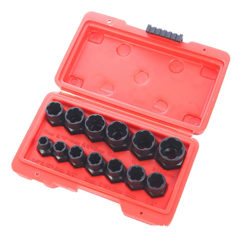 13Pcs Broken Nut Bolt Extractor Defective Nut Removal Tool Bolt & Nut Set High Hardness Household Hardware Repair Tool with Box
13Pcs Broken Nut Bolt Extractor Defective Nut Removal Tool Bolt & Nut Set High Hardness Household Hardware Repair Tool with Box