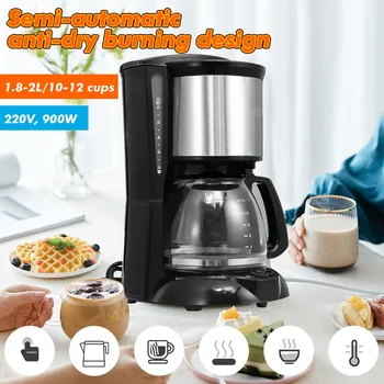 2L 8-12 Cup Coffee Machine 220V Espresso Drip Coffee Maker With Glass Kettle Coffee Powder Filter Anti-Drip Insulation Teapot
2L 8-12 Cup Coffee Machine 220V Espresso Drip Coffee Maker With Glass Kettle Coffee Powder Filter Anti-Drip Insulation Teapot