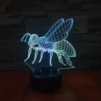 1pc 3D LED Night Light 3D Viusal Light Touch Control Bees Shape Colorful Light For Bedside Room
1pc 3D LED Night Light 3D Viusal Light Touch Control Bees Shape Colorful Light For Bedside Room