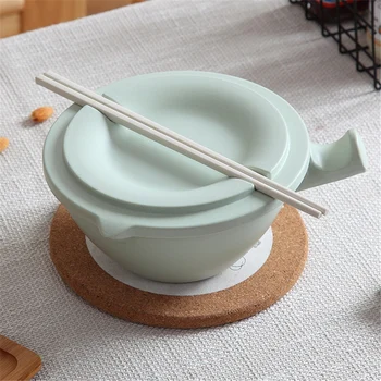 Eco-Friendly Wheat Straw Instant Noodles Bowl with Lid Handle Dinnerware Set Soup Salad Rice Bowl Microwavable Japanese Bowls
Eco-Friendly Wheat Straw Instant Noodles Bowl with Lid Handle Dinnerware Set Soup Salad Rice Bowl Microwavable Japanese Bowls