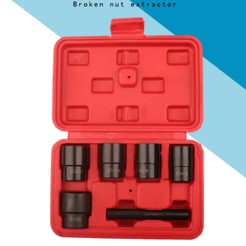 6Pcs 1/2 inch Twist Socket 5 Damaged Worn Lug Nut Lock Remover Bolt Extractor Set
6Pcs 1/2 inch Twist Socket 5 Damaged Worn Lug Nut Lock Remover Bolt Extractor Set
