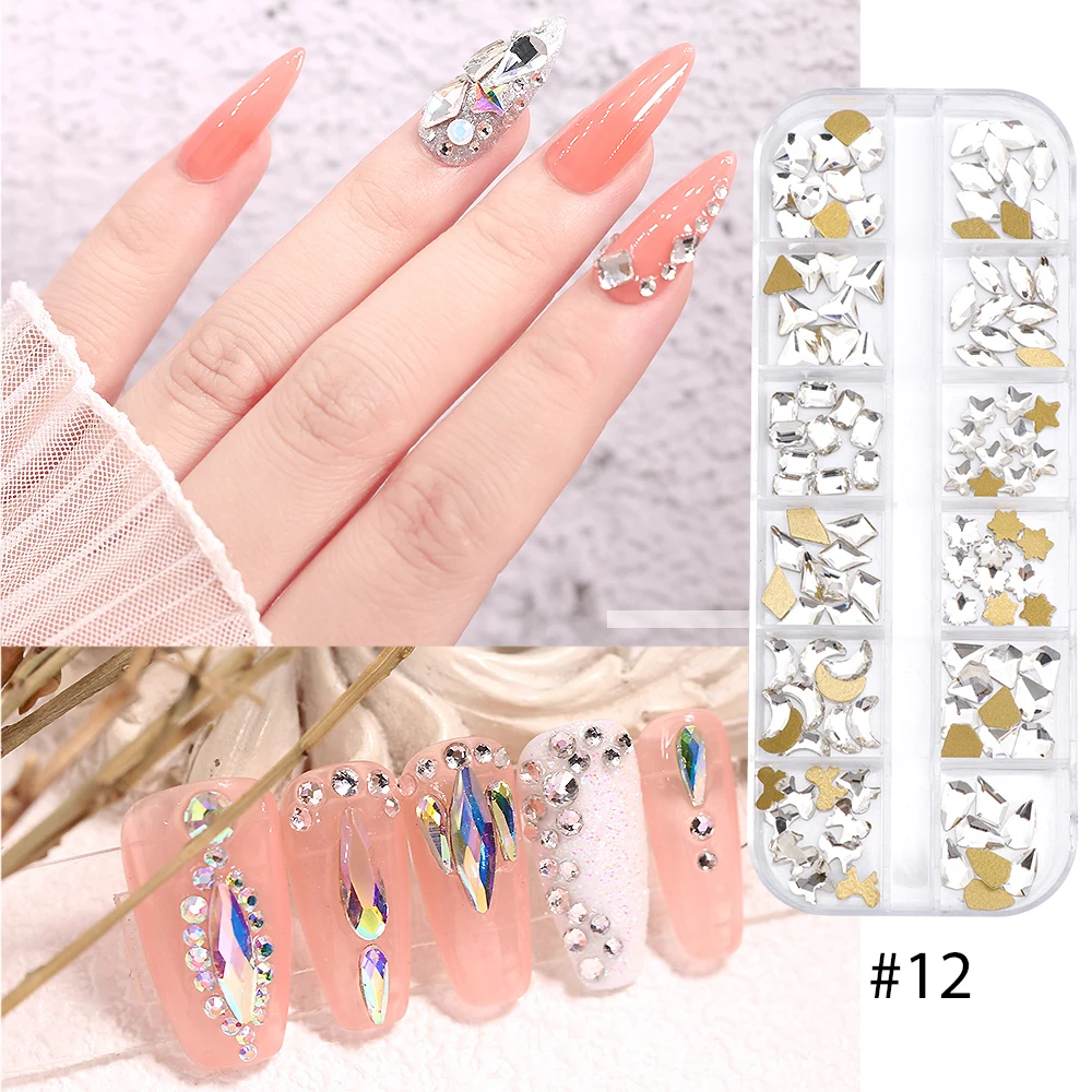 12 Grid Super Glitter Rhinestones Diamond Crystal Nail Design Alloy Drill DIY Nail Art Jewelry Decorations
12 Grid Super Glitter Rhinestones Diamond Crystal Nail Design Alloy Drill DIY Nail Art Jewelry Decorations