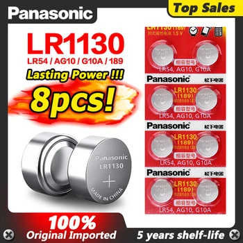AG10 Battery 8Pcs LR1130 LR54 Coin Button Cells 1.5V Alkaline D189 D389 D390 G10 G10A 1159SO 1168A 189 189-1 For Watch Toys
AG10 Battery 8Pcs LR1130 LR54 Coin Button Cells 1.5V Alkaline D189 D389 D390 G10 G10A 1159SO 1168A 189 189-1 For Watch Toys