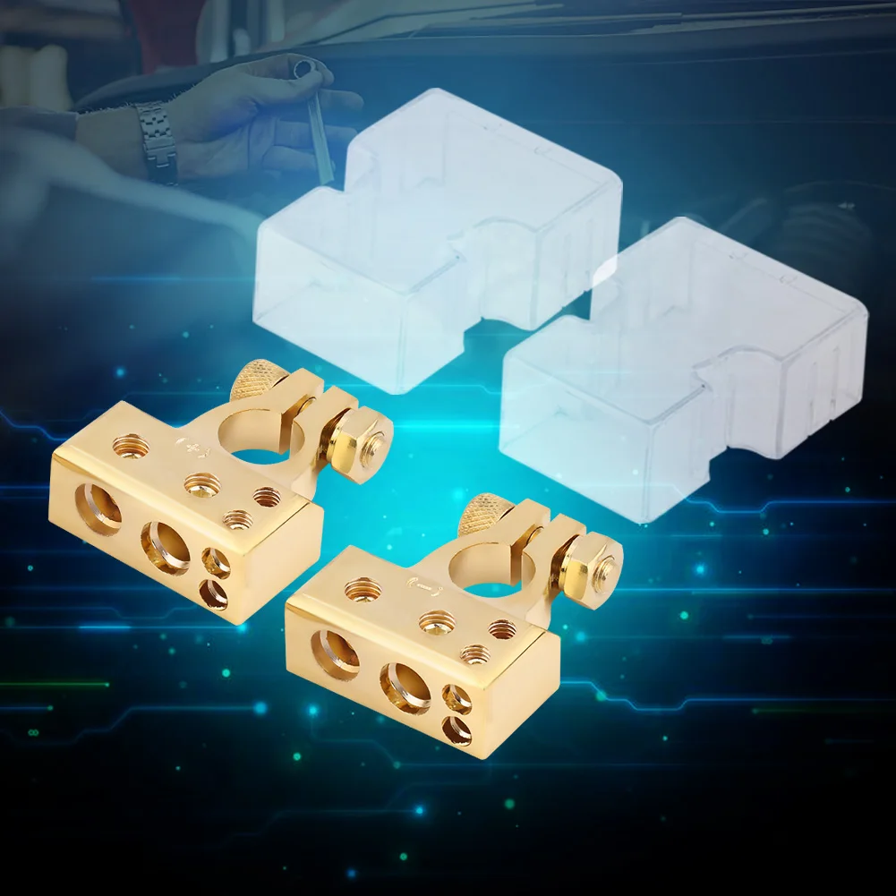 Gold Silver Car Battery Terminal Connectors Kit 0/1 2 4 8 Gauge Positive Negative Car Battery Post Clamp for Car Auto Caravan
Gold Silver Car Battery Terminal Connectors Kit 0/1 2 4 8 Gauge Positive Negative Car Battery Post Clamp for Car Auto Caravan