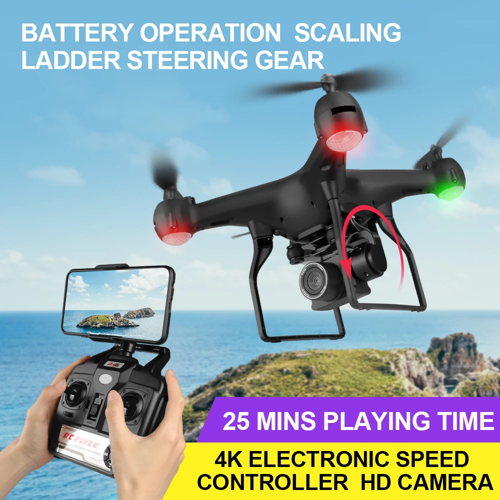 4K Remote Control Drone RC helicopter 25mins playing time quadcopter with 1080P electronic speed controller camera Toys for Kid
4K Remote Control Drone RC helicopter 25mins playing time quadcopter with 1080P electronic speed controller camera Toys for Kid