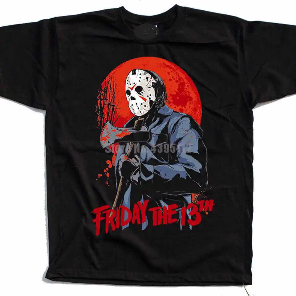 friday the 13th movie poster men ahegao tshirt summer t-shirt