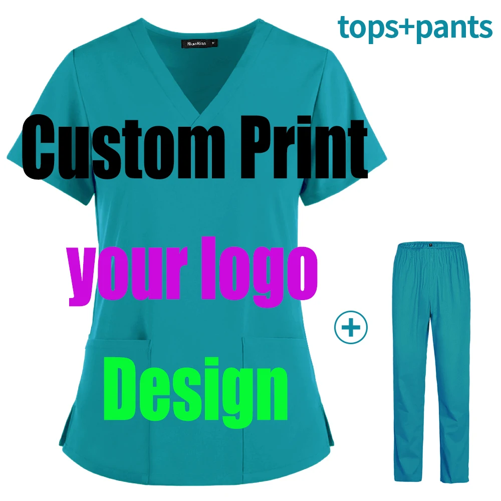 Custom Printing Logo Uniform Scrubs Thin Grooming Pet Spa Set Institution Suits Work clothes Medical Mujer Scrubs Tops Pants
Custom Printing Logo Uniform Scrubs Thin Grooming Pet Spa Set Institution Suits Work clothes Medical Mujer Scrubs Tops Pants