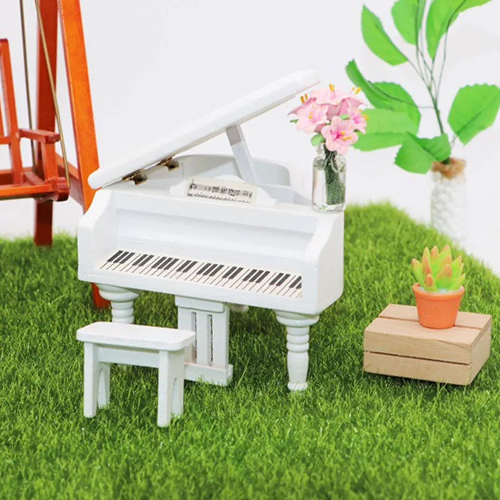 

1:12 Dollhouse Furniture Miniature Wooden Mini Grand Piano Kids Pretend Play Toy#p5