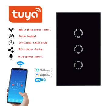 US Standard Wifi Smart Light Switch Glass Screen Touch Panel Voice Control Wireless Wall Switches with Alexa Google Home
US Standard Wifi Smart Light Switch Glass Screen Touch Panel Voice Control Wireless Wall Switches with Alexa Google Home