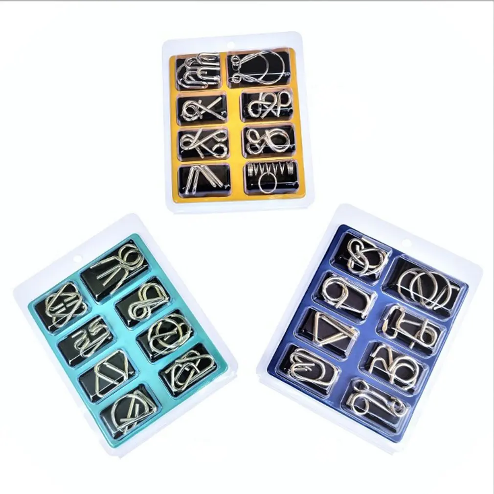 8pcs/Set Metal Wire Puzzle IQ Mind Brain Teaser Puzzles Game Adults Children Kids Early Educational Toys A Nice Gift
8pcs/Set Metal Wire Puzzle IQ Mind Brain Teaser Puzzles Game Adults Children Kids Early Educational Toys A Nice Gift