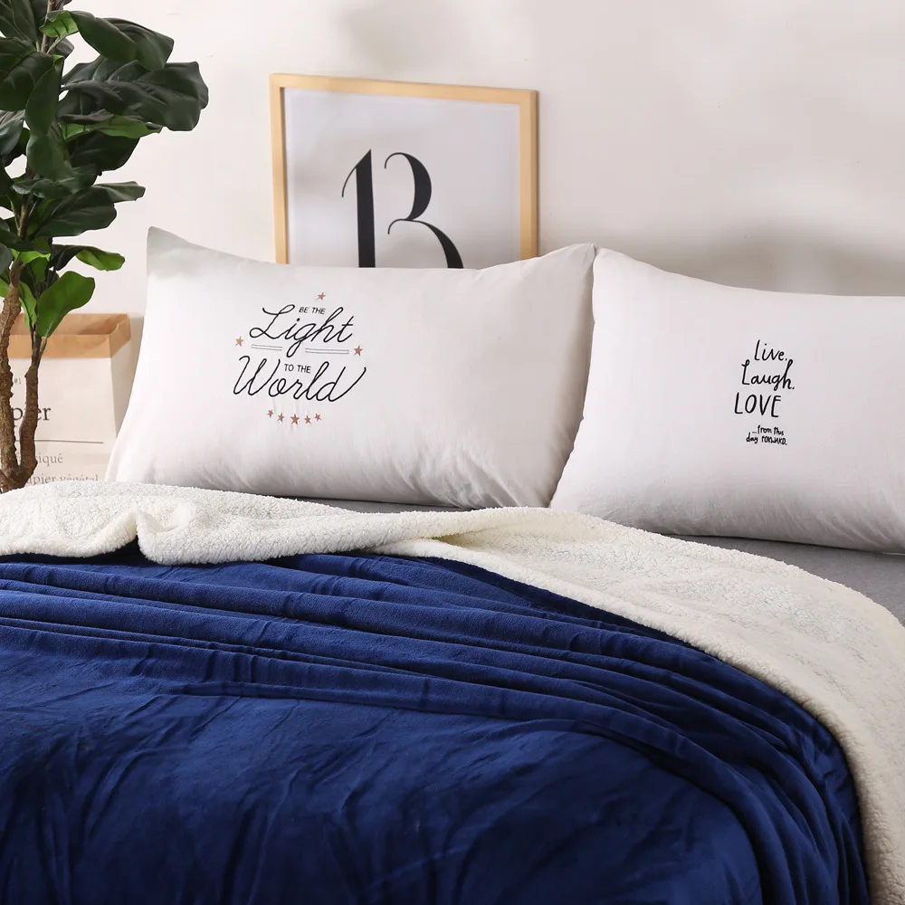 Winter Flannel Berber Fleece Two Sorts Blanket with Zipper Do Quilt Cover Multi Purpose Thick Warm