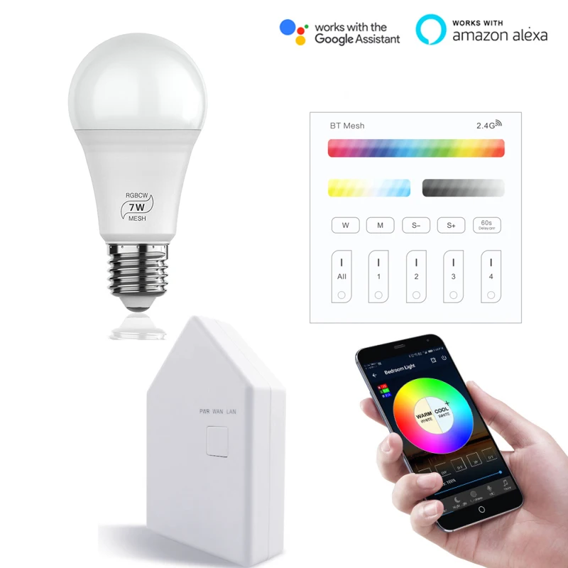 Smart Home Lighting Set WiFi Smart Bridge Bluetooth4.2 Smart Light Mesh Touch Panel Remote Controller Work With Google Home
Smart Home Lighting Set WiFi Smart Bridge Bluetooth4.2 Smart Light Mesh Touch Panel Remote Controller Work With Google Home