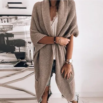 Autumn Streetwear Classy Solid Full Long Cardigans Women Batwing Sleeve Loose Knitted Sweater
Autumn Streetwear Classy Solid Full Long Cardigans Women Batwing Sleeve Loose Knitted Sweater