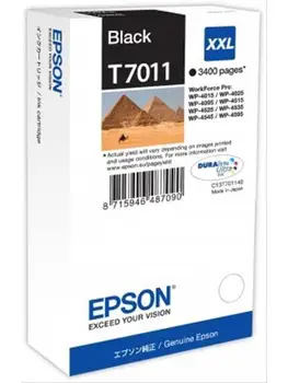 EPSON CARTRIDGE INJECTION INK BLACK XXL 3.400 PAGES BLISTER WITHOUT ALARM WORKFORCE PRO/WP4000 SERIES/WP4500 SERIES/4525DNF/4015DN
EPSON CARTRIDGE INJECTION INK BLACK XXL 3.400 PAGES BLISTER WITHOUT ALARM WORKFORCE PRO/WP4000 SERIES/WP4500 SERIES/4525DNF/4015DN