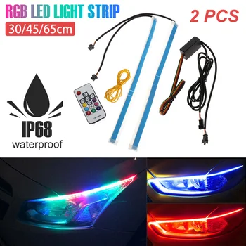 2pcs Car HeadLight Strip Led RGB Daytime Running Lights Turn Signal Led Strip Cars Brake Side Light Auto Accessories Waterproof
2pcs Car HeadLight Strip Led RGB Daytime Running Lights Turn Signal Led Strip Cars Brake Side Light Auto Accessories Waterproof
