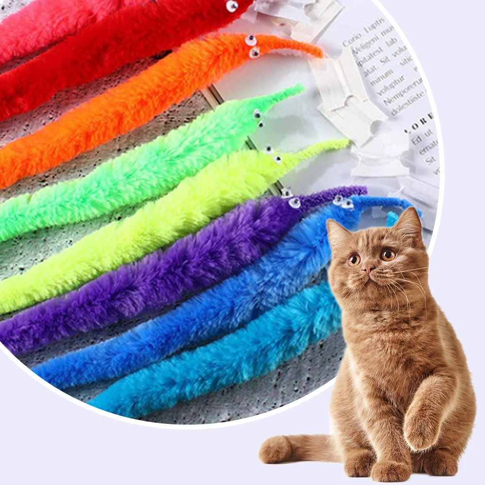 Colorful Cat Play Interactive Toys Pet Plush Replacement Kitten Toy Multicolor Pet Dog Teaser Funny Feather