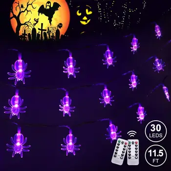 3.5M Spider String Lights 30 LEDs With 2 Remote Control IP65 Waterproof Light String For Halloween Haunted (Purple Light)
3.5M Spider String Lights 30 LEDs With 2 Remote Control IP65 Waterproof Light String For Halloween Haunted (Purple Light)