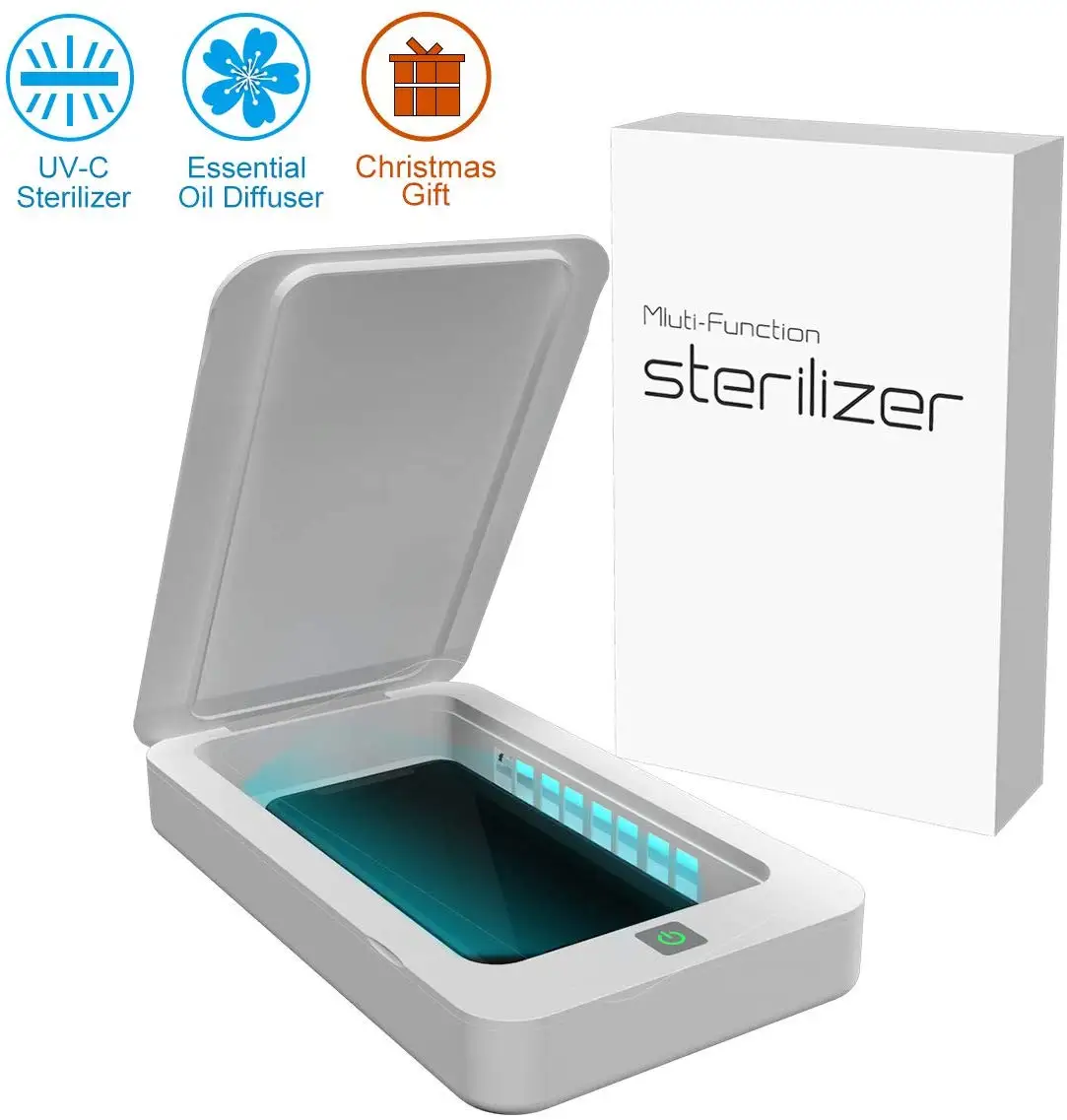 UV Smart Phone Sanitizer,Portable Cell Phone Sterilizer,Aromatherapy Function Disinfector,Phone Cleaner Box with USB Charging
UV Smart Phone Sanitizer,Portable Cell Phone Sterilizer,Aromatherapy Function Disinfector,Phone Cleaner Box with USB Charging