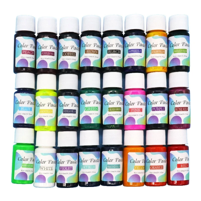 24 Colors Resin Paste Pigment Opaque Solid Color Resin Colorant Liquid Dye Kit U4LE
24 Colors Resin Paste Pigment Opaque Solid Color Resin Colorant Liquid Dye Kit U4LE