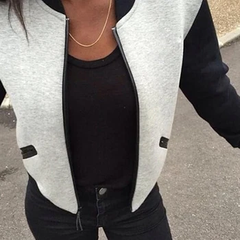 Women's Contrast Color Jackets Zipper Fleece Cardigan Short Section Collar Koop Fashion Womens Bomber Jackets Plus Size
Women's Contrast Color Jackets Zipper Fleece Cardigan Short Section Collar Koop Fashion Womens Bomber Jackets Plus Size