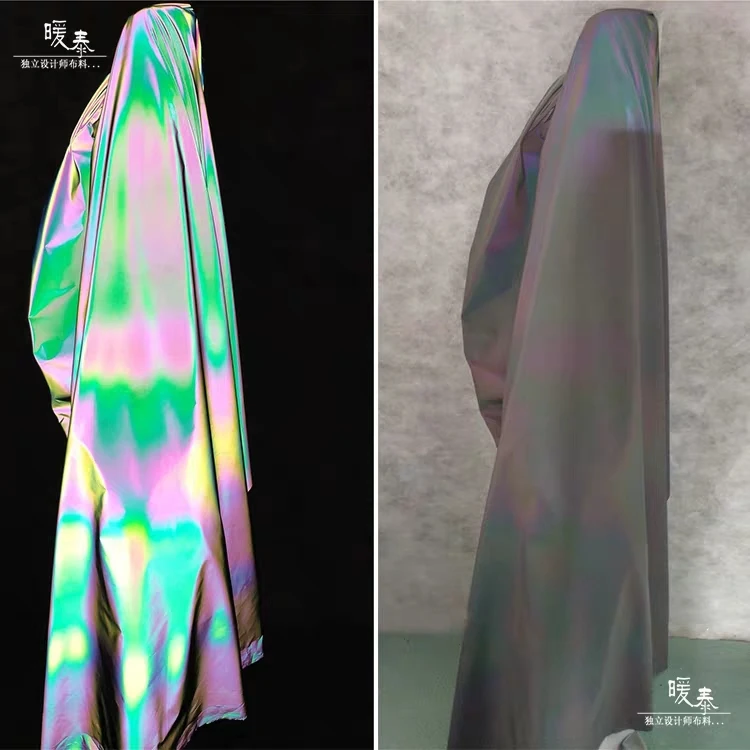 Iridescent Light Reflecting Fabric Gradient Luminous Noctilucent functional reflective jacket coat DIY Designer fabric
Iridescent Light Reflecting Fabric Gradient Luminous Noctilucent functional reflective jacket coat DIY Designer fabric