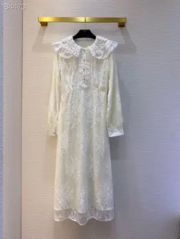 Runway Fashion Lace Dress 2020 Spring Summer Peter pan Collar Long Sleeve Flower Embroidery Empire Long Dress
Runway Fashion Lace Dress 2020 Spring Summer Peter pan Collar Long Sleeve Flower Embroidery Empire Long Dress