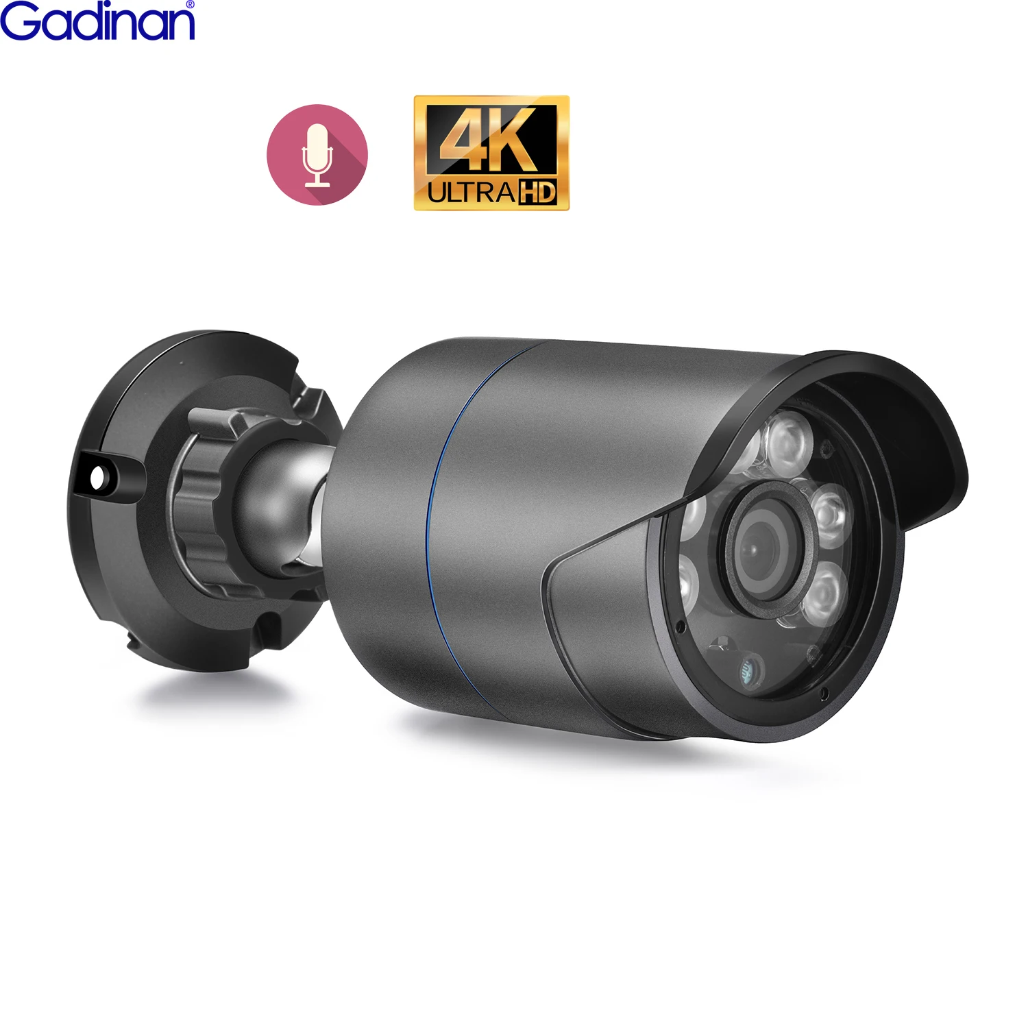 

Gadinan 8MP 4K IP Camera Outdoor Bullet Audio CCTV Array Night Vision IR 5MP 4MP POE Video Security Surveillance Camera H.265AI