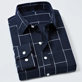 Men Oxford Long Sleeve Plaid Shirt Slim Casual Chemise Homme Business Office Male New Spring Black White Dress Shirts 
Men Oxford Long Sleeve Plaid Shirt Slim Casual Chemise Homme Business Office Male New Spring Black White Dress Shirts
