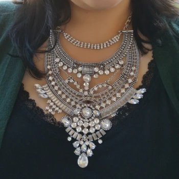 Miwens 2020 Za Necklaces & Pendants Collar Decoration Vintage Crystal Maxi Choker Statement Silver Color Women Boho Necklace 
Miwens 2020 Za Necklaces & Pendants Collar Decoration Vintage Crystal Maxi Choker Statement Silver Color Women Boho Necklace