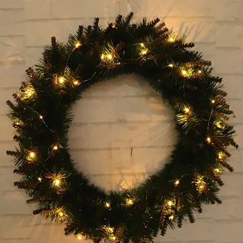 40/50CM Christmas Wreath With Battery Powered LED Light String Front Door Hanging Garland Holiday Home Decorations
40/50CM Christmas Wreath With Battery Powered LED Light String Front Door Hanging Garland Holiday Home Decorations