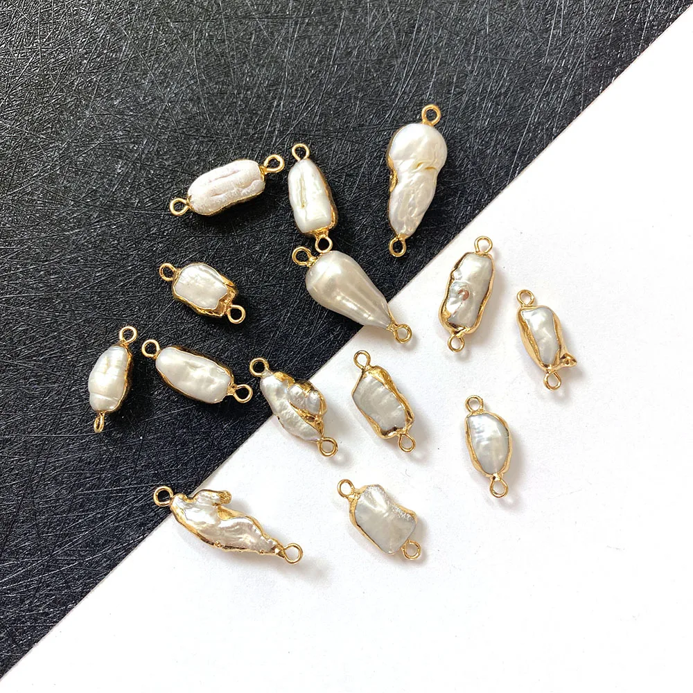 Natural Freshwater Pearl Irregular Shape Double Hole Connector for DIYJewelry Fashion Making Necklace Bracelet Size 5x10-15x30mm
Natural Freshwater Pearl Irregular Shape Double Hole Connector for DIYJewelry Fashion Making Necklace Bracelet Size 5x10-15x30mm